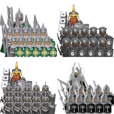 Mittelalterliche Elfen Rohan-Soldaten, Wacharmee, Herr der Ringe, Actionfiguren, Mini-Ziegel, Puppe, Bausteine, MOC, DIY-Spielzeug für Kindergeschenke