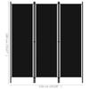 3 Piece Room Divider Black 150x180 Cm