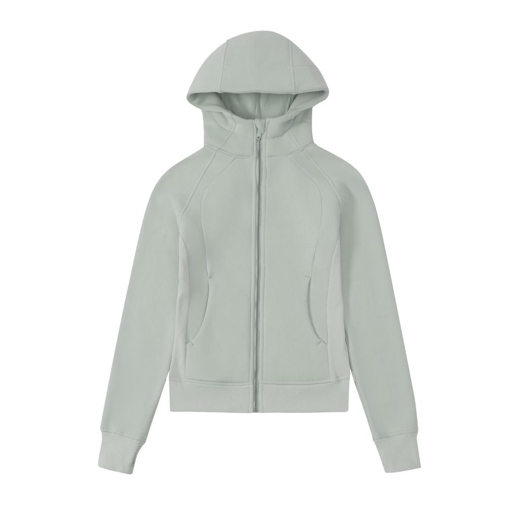 Sweat à capuche scuba slim pour femme – Doublure chaude en velours pour les sports d'automne et d'hiver ou le yoga