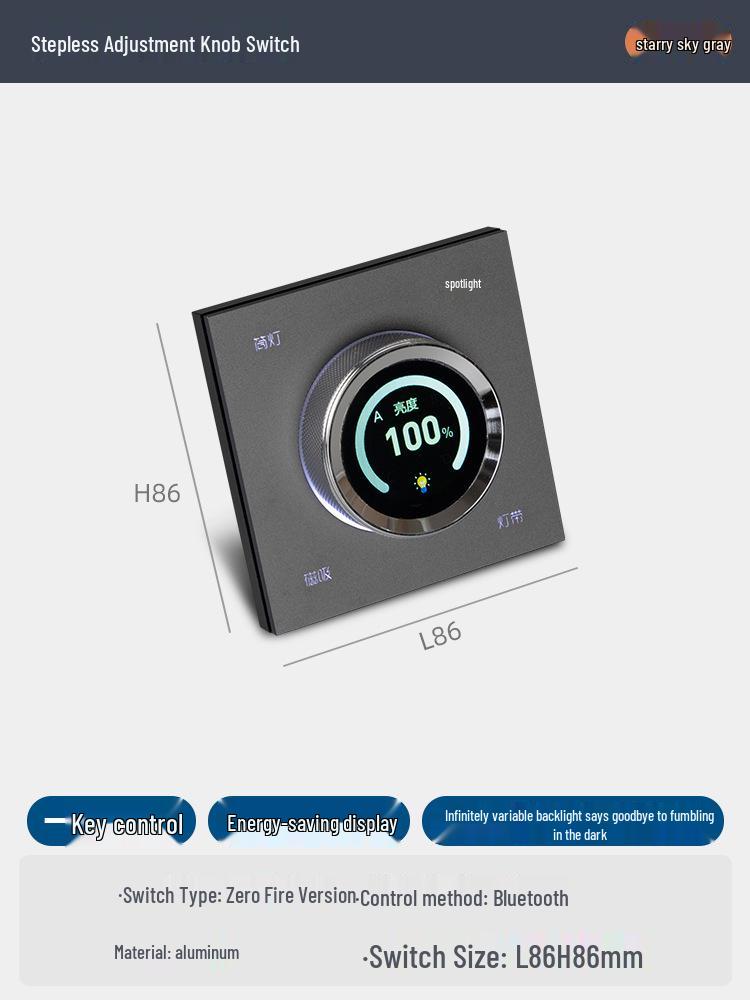 

Bluetooth-Enabled Mijia Smart Knob: Stepless Dimming & Color Adjustment Control Panel