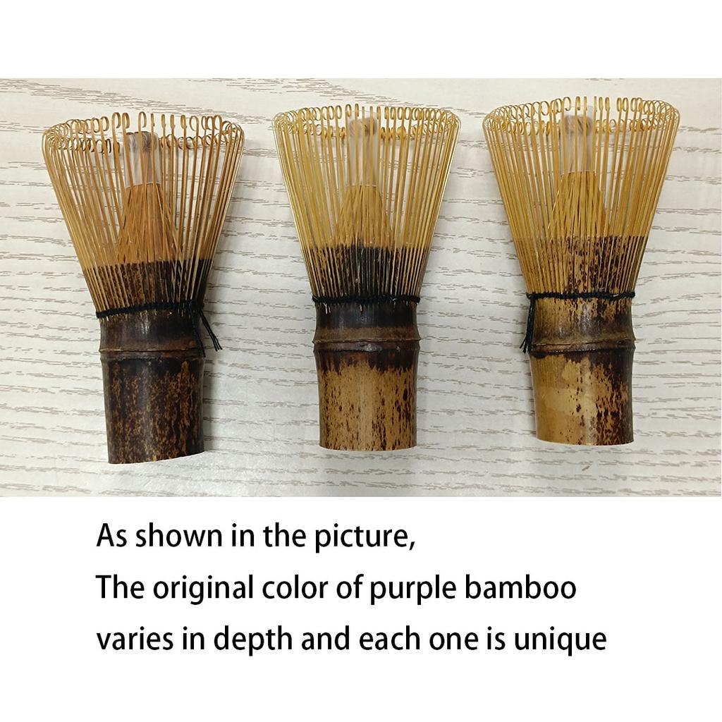 2/4 SZT Fioletowa Bambusowa Miotła do Herbaty Łyżeczka do Herbaty Miotła do Matcha Łyżeczka do Herbaty i Łopatka Sitka do Herbaty Narzędzia do Parzenia Herbaty, Idealny Zestaw Startowy do Matcha