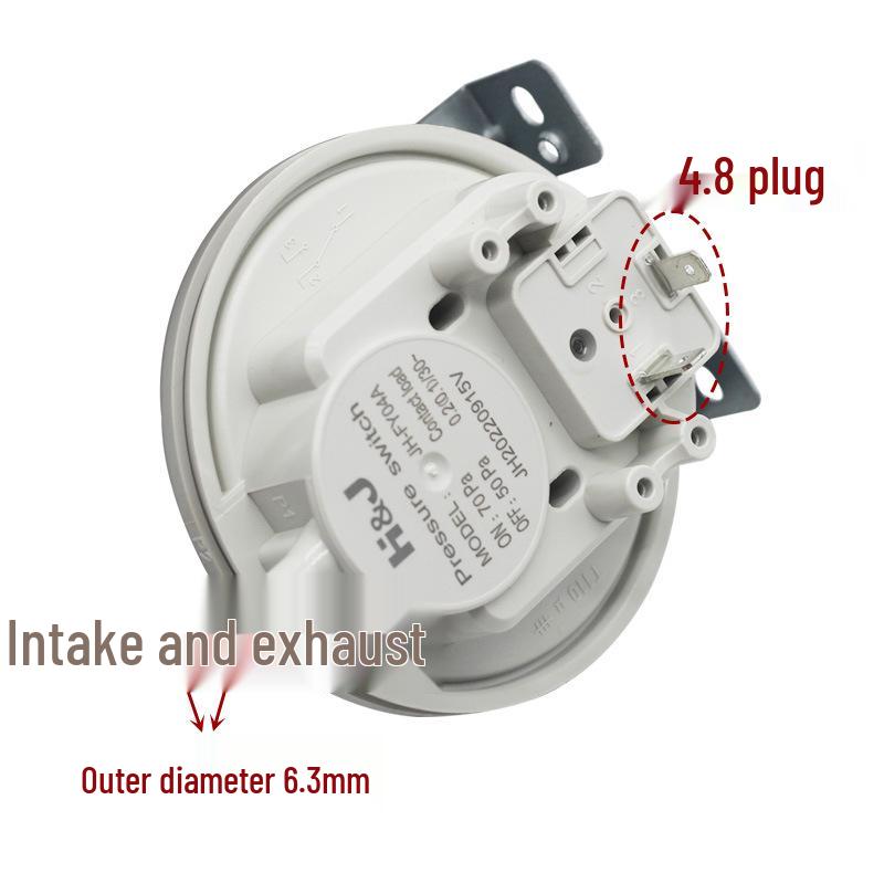 Universal Gas Water Heater Pneumatic Wind Pressure Switch for E4 E5 Fault Repair, Fits Wall-Mounted Boilers