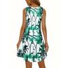 Women's Tree Printed Sleeveless Round Neck Dress Loose Soft and Comfortable Plus Size Dress