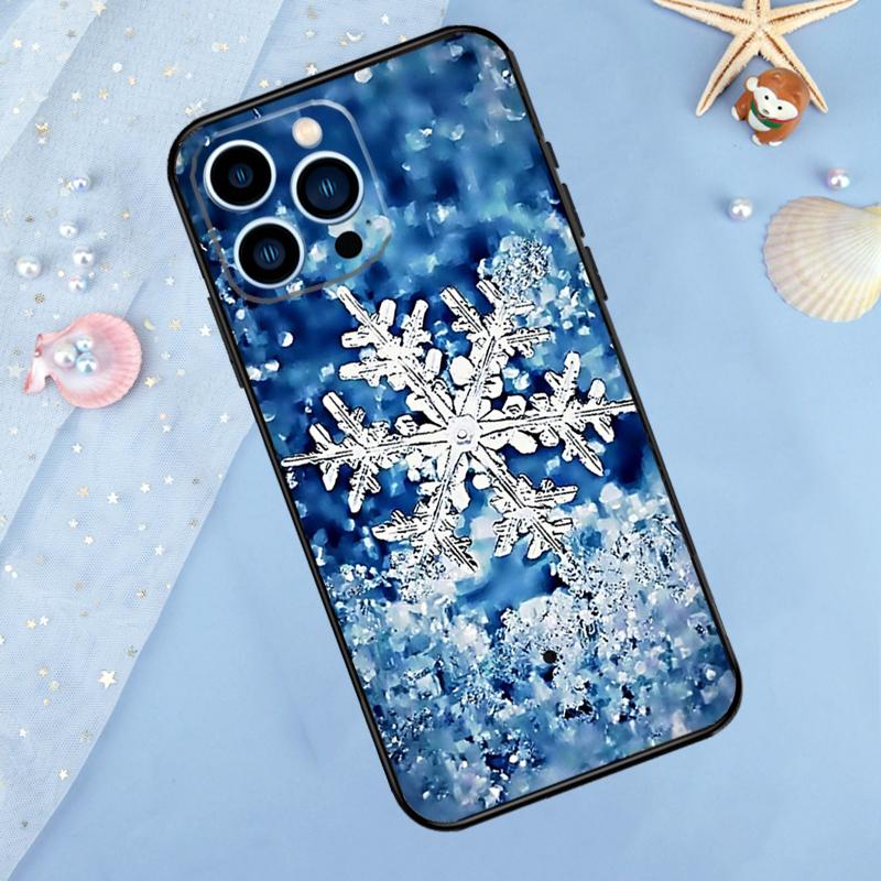 Snow Snowflake Winter Case For iPhone 17 Pro Max 16 15 14 12 11 13 Pro Max Plus 12 13 Mini 16e 17 Air Back Cover