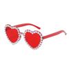 Ladies' Trendy Glasses Decorative Heart Shaped Sunglasses Uv400 Sunglasses Uv400 Diamonds Studded Sunglasses For Wedding Party