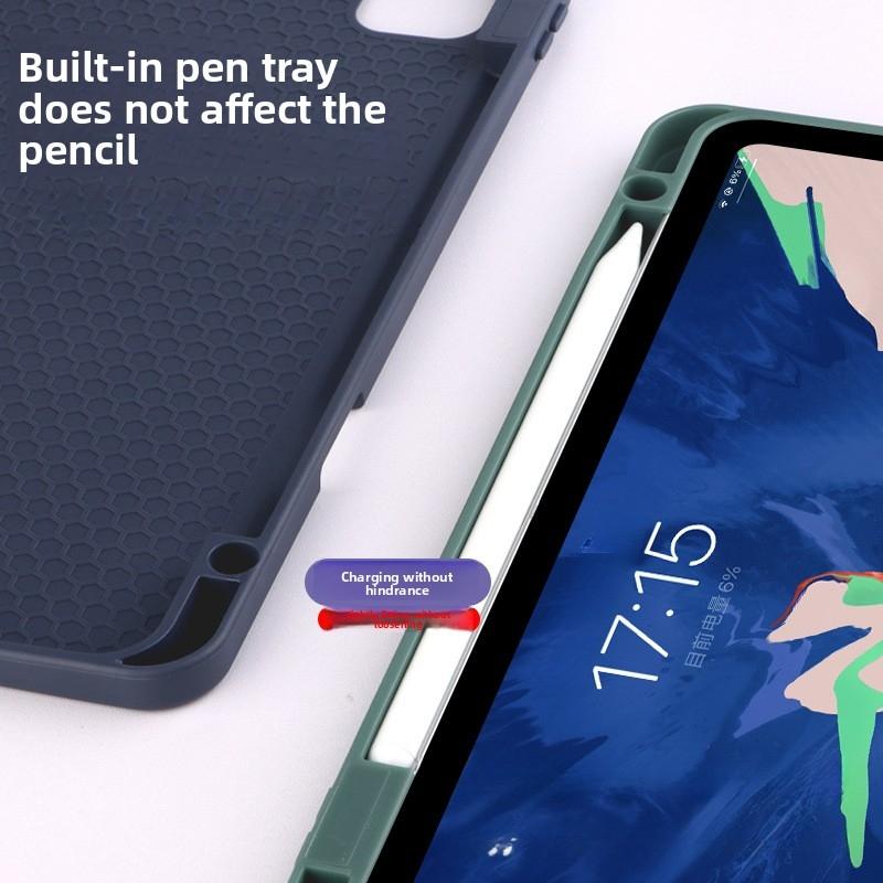 For IPad Protective Case Pro11 With Right Pen Slot, Air5/6 Generation Tablet Leather Case 10.2inch Soft