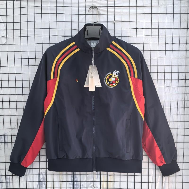 Unisex Long Windbreaker Jacket Retro Sport Coat Football Training Outdoor Casual Wear Fall Winter