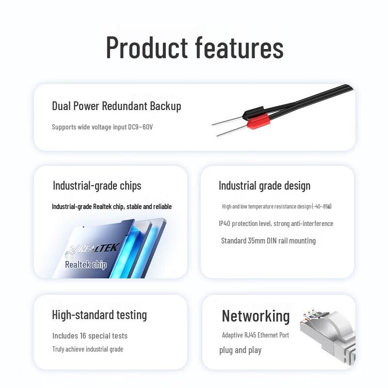 MoweStar Industrial 8-Port Gigabit Ethernet Switch (ES208G-8GT)