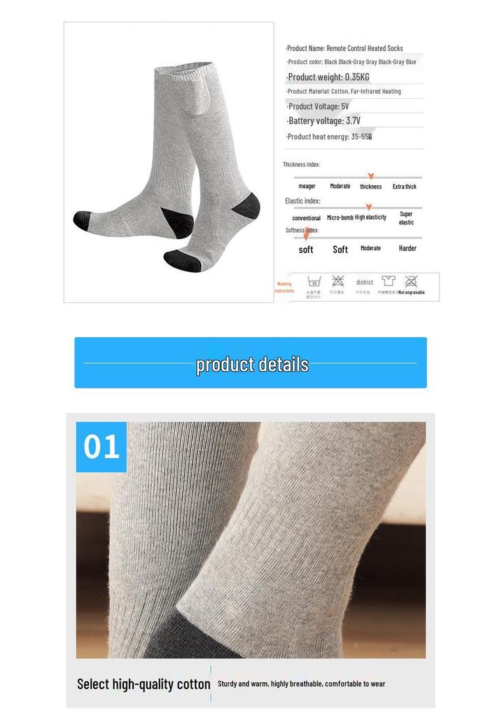 Unisex Elektrisch Beheizte Socken mit Fernbedienung für Kälteschutz im Freien - Ideal für Radfahren und Skifahren