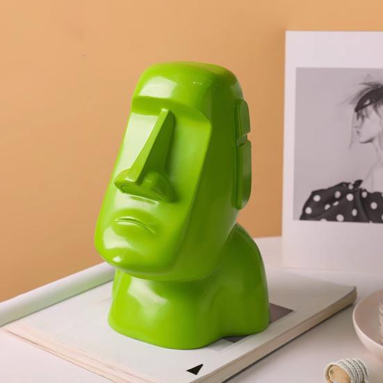 Držák na kapesníky socha Moai Kryt na krabičku na kapesníky socha Velikonočního ostrova 3 v 1 držák na brýle stojan na sluchátka dekorativní držák na kapesníky do obývacího pokoje