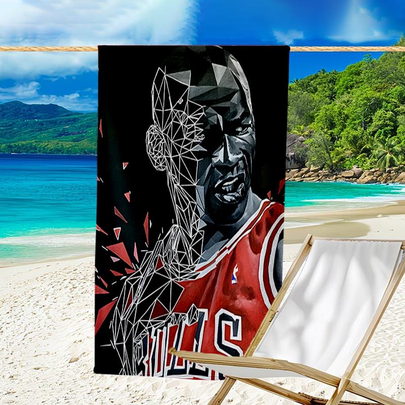 Asciugamano da Spiaggia Michael Basketball - Morbido, Assorbente in Microfibra, Leggero, Ideale per la Spiaggia, Feste, Viaggi, Campeggio regali per tifosi
