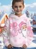 Child Sweatshirt Christmas Hoodie Cartoon Kawaii Santa Claus Print Sweatshirt for Girls Funny Holiday Party Clothes for Children