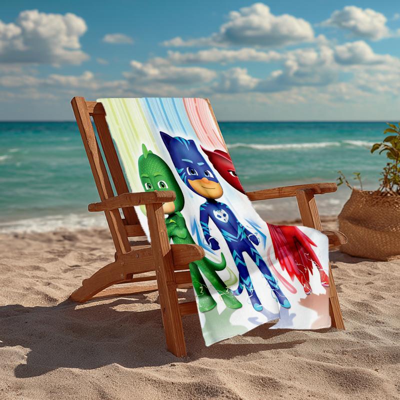 PJ Masks Fashion Beach Towel: Ideal for Summer Adventures Soft, Absorbent and Quick Drying Suitable for Swimming and Bathing
