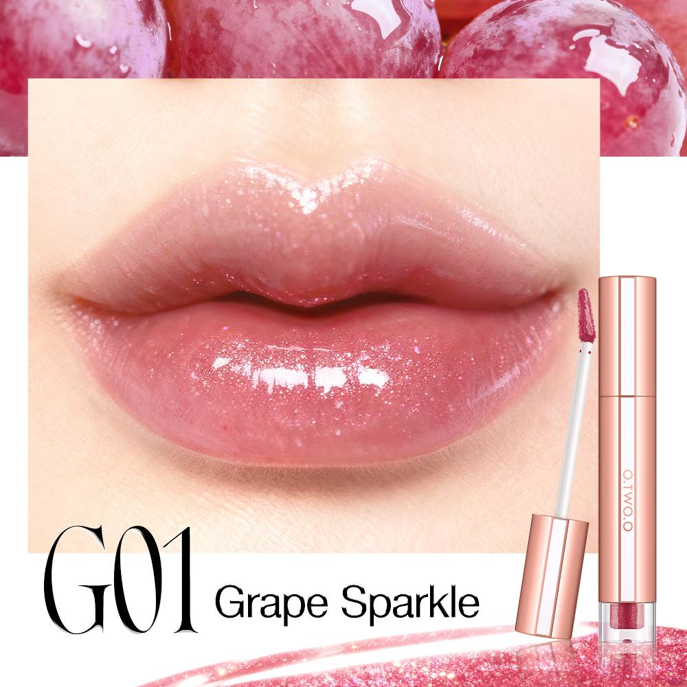 O.TWO.O Liquid Lip Gloss Lipstick Glossy Finish High-Shine Long Lasting Moisturize Non-Stick Glassy Lips Glossy Lip Stain Makeup