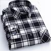6XL Herbst/Winter Groß Herren 100% Baumwolle Karriert Gebürstet Langarmhemd Knitterarm Beständig Business Casual Bügelfrei Dick