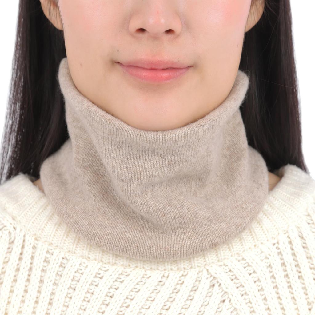 TACHO Cashmere Neck Made In Japan with Premium Inner Mongolian Suitable for Sensitive and Solid Perfect Gift for Men and Women Sand 100% Warmer/Snood,