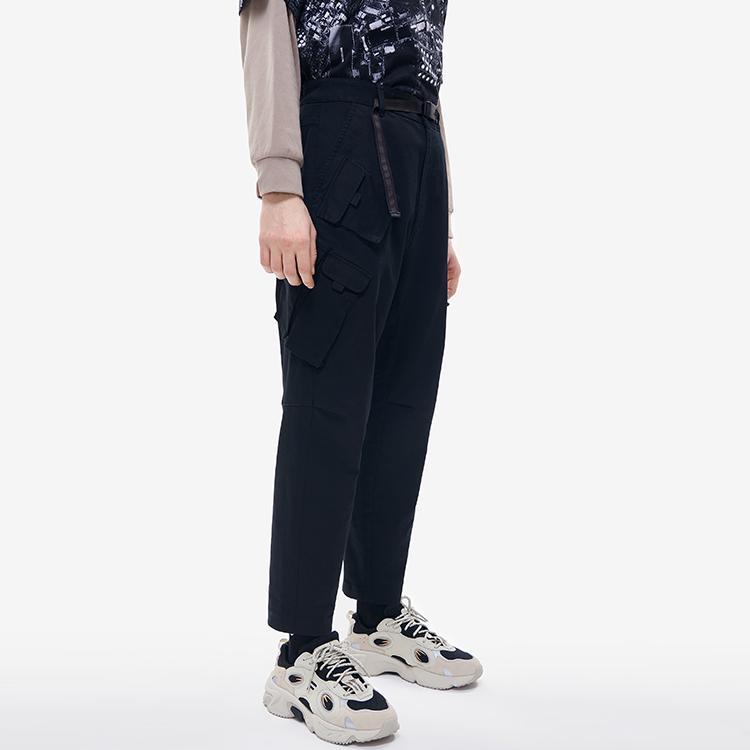 Fila Fusion Solid Color Woven Cargo Pants Men pants Deep-Black T11M211806FBK