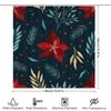 GAEStylish Blue Floral Shower Curtain with Christmas Poinsettias for Bathroom Decor Waterproof Fabric Easy Installation Kit In