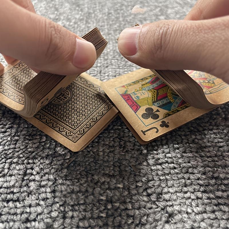 Kreativa spelkort i kraftpapper 1 st Spelkort i vintage-stil med ask Unik design för kortspel