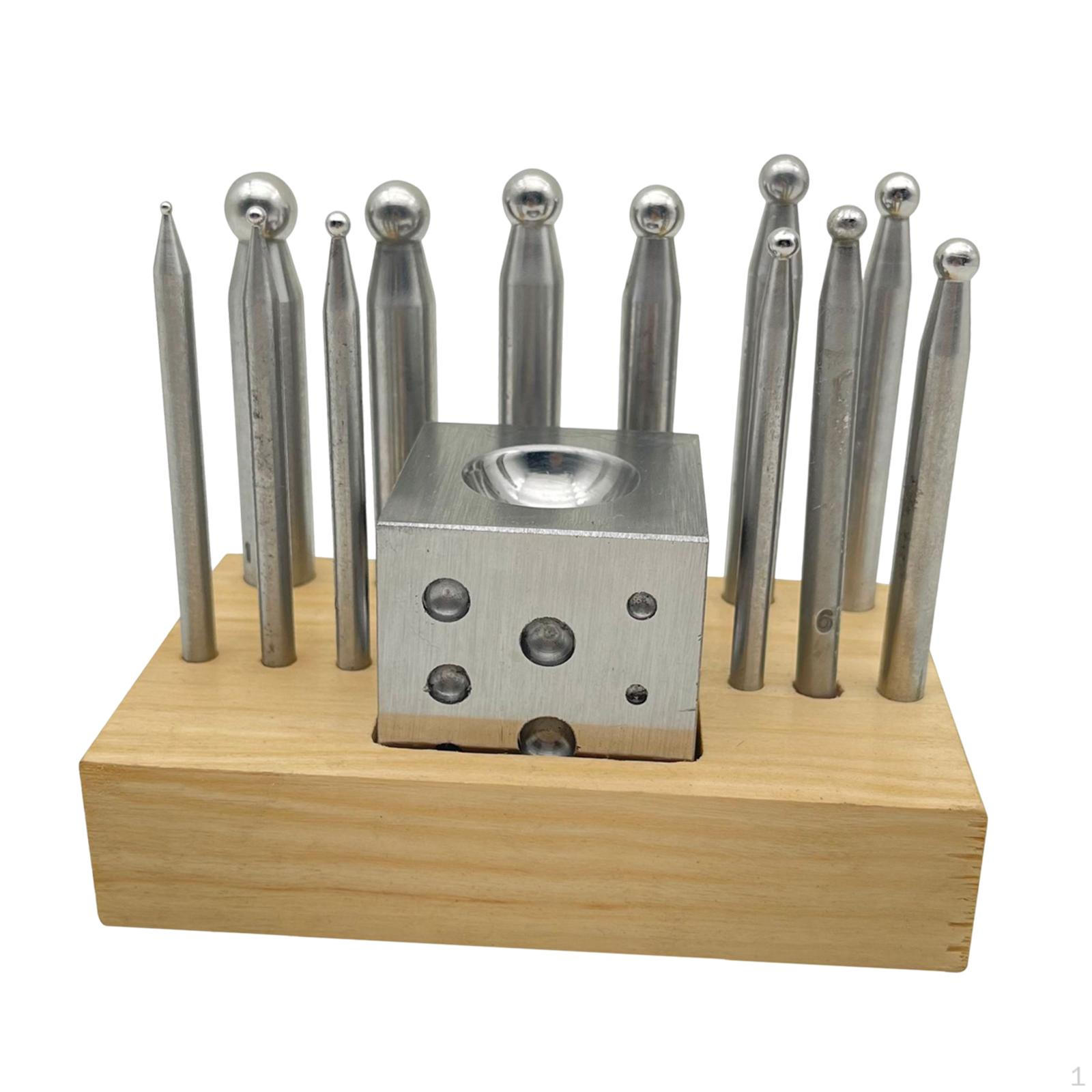 

13Pcs Dapping Doming Punch Block Set Shaping Tools, Multipurpose, DIY Crafts, High Performance,