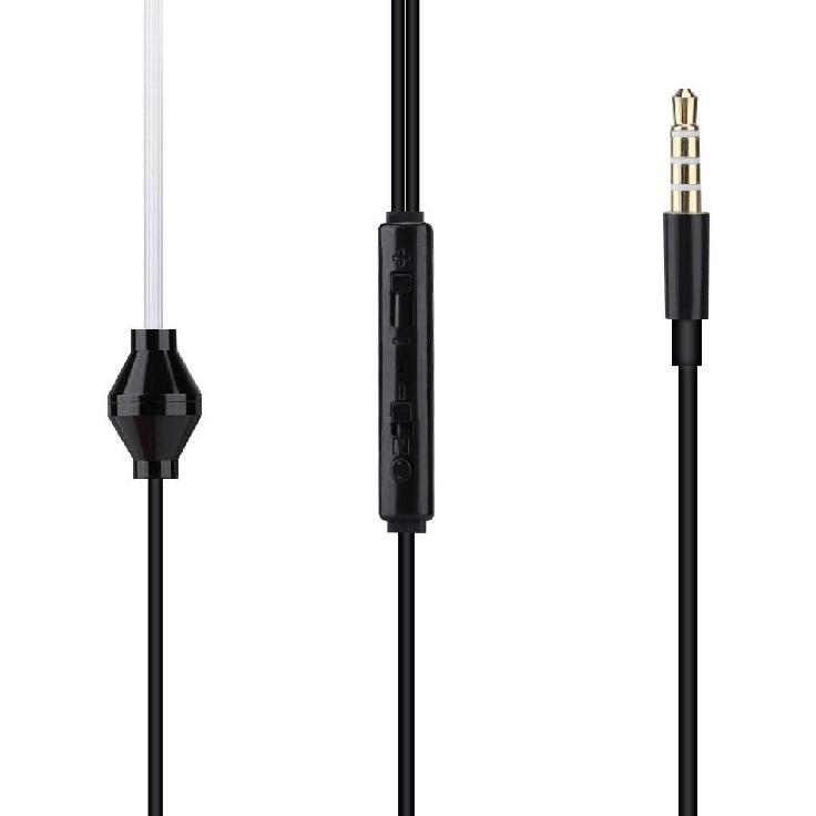 Ciglow in-Ear Headphones, 3.5mm Anti-Radiation Air Acoustic Tube Earpiece Earphone with Microphone for Mobile Phone, Tablet, MP3, MP4, etc.(Black)