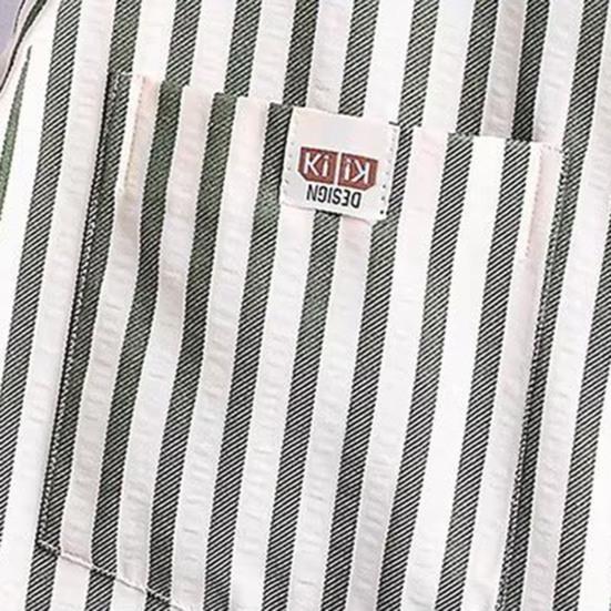 Herren Hemd Kragen Kurzarm Knöpfe Knopfleiste Hemd Tops mit aufgesetzter Tasche Gestreifter Druck Lockerer Schnitt Sommer Freizeithemd