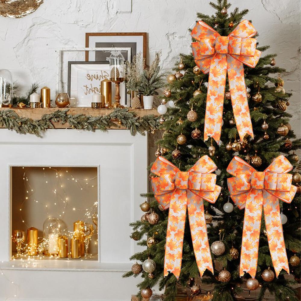 Unique Maple Thanksgiving Leaf Bow Designs For Pumpkin And Holiday Decor Party