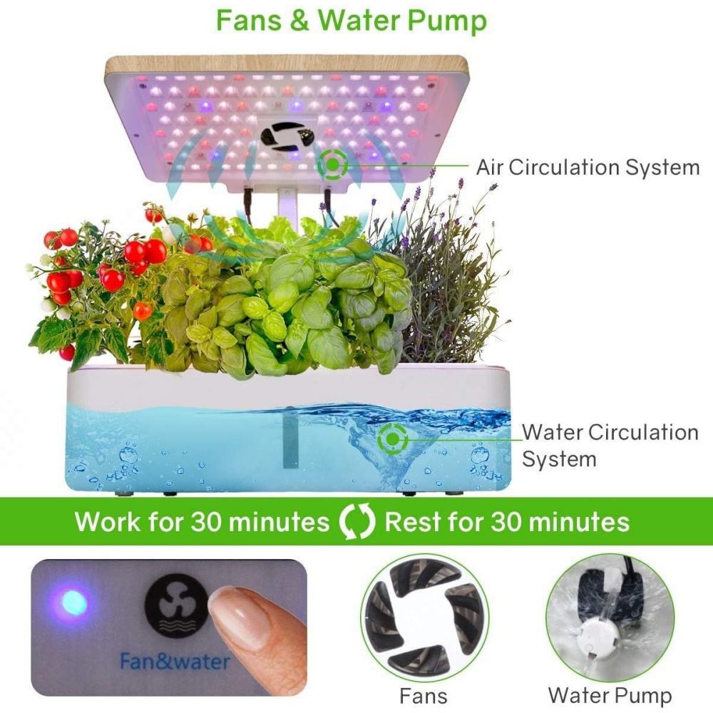 Zerstäubendes hydroponisches Anbausystem-Kit 12-Töpfe Indoor Smart Kräutergarten Pflanzgefäß