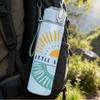 1PC Retro Sun Badge Art 750ml Color Plastic Sports Water Bottle Leakproof Flip Straw Lid Suitable for Sports Office Home Use