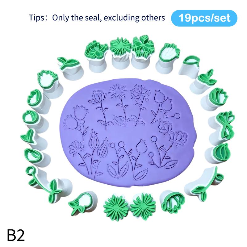 Clay Stamp & Molding Kit Flower Leaf Design Diy Crafts And Art Creations For Making, Pottery, Scrapbooking, Card Making