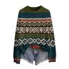 Women's Soft Printed Neck Long Sleeve Sweater for Fall and Winter