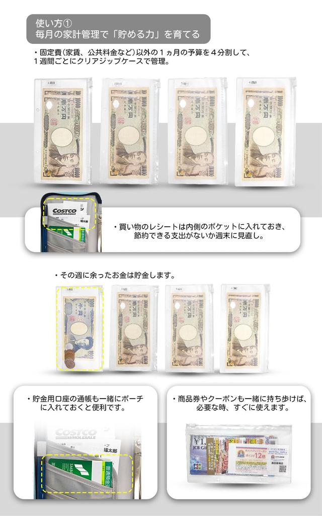 Household Management Pouch Savings Passport Case Gift Large Capacity Polyester Clear Zip Cases 2 Clear Card [FeasibleSite] [Develop Skills] (4 +
