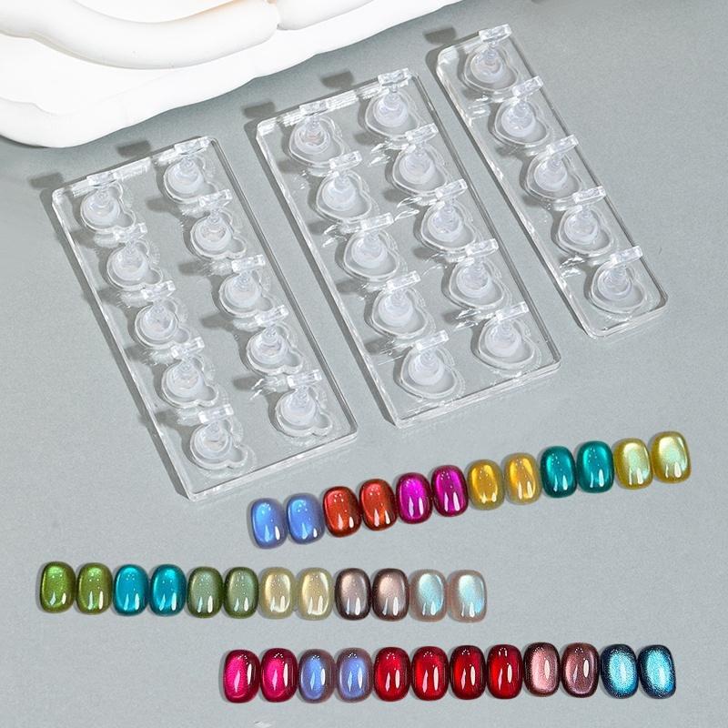 5/10 Grid Non-Magnetic Nail Stand Nail Sample Display Stand Nail Training Stand With Tray For Nail Polish Tips Nail Painting
