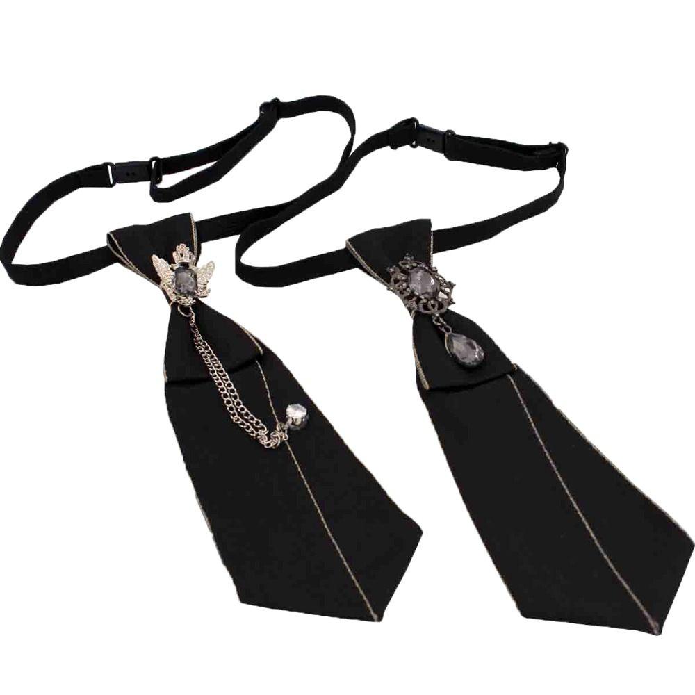 Flower Rhinestone Streetwear Ties Men Neck Ties Women Bow Neckties Children Neckties Tassel Chain