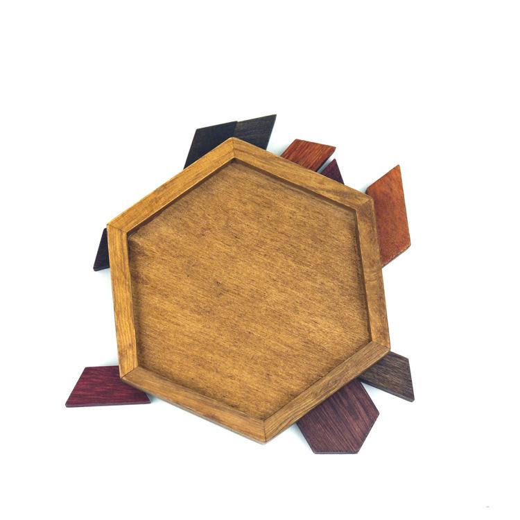 

Wooden Tangram Jigsaw Puzzle Set Geometric Shape Children Educational Toys Type A