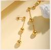 Bead Ball Earrings, Stainless Steel Women Earring Gold Plated, Beaded Hoops Huggie Jewelry