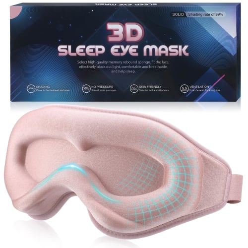 

Hitchlike Sleeping Eye Mask, 3D Blindfold, Light Blocking, Breathable, Pressure-Free, Adjustable Size, Perfect for Meditation, Napping, Business Trips