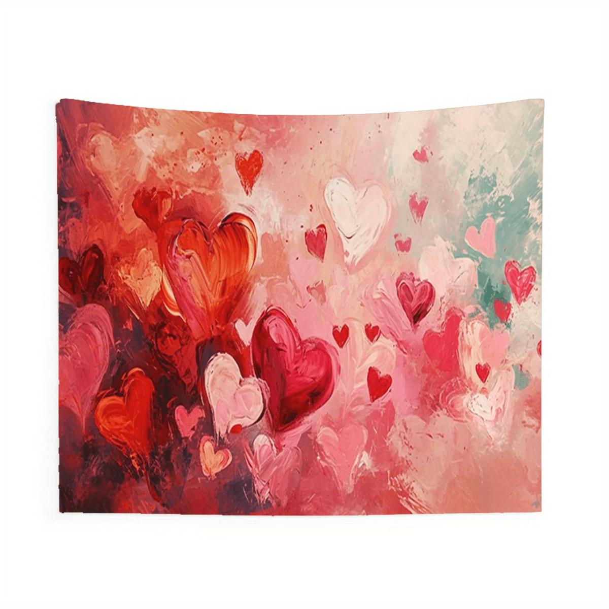 

Abstract Hearts Romantic Art Tapestry Perfect for Cozy Unique Vibrant Inspiring Home Decor with Artistic Charm 74x94cm(29x37in)