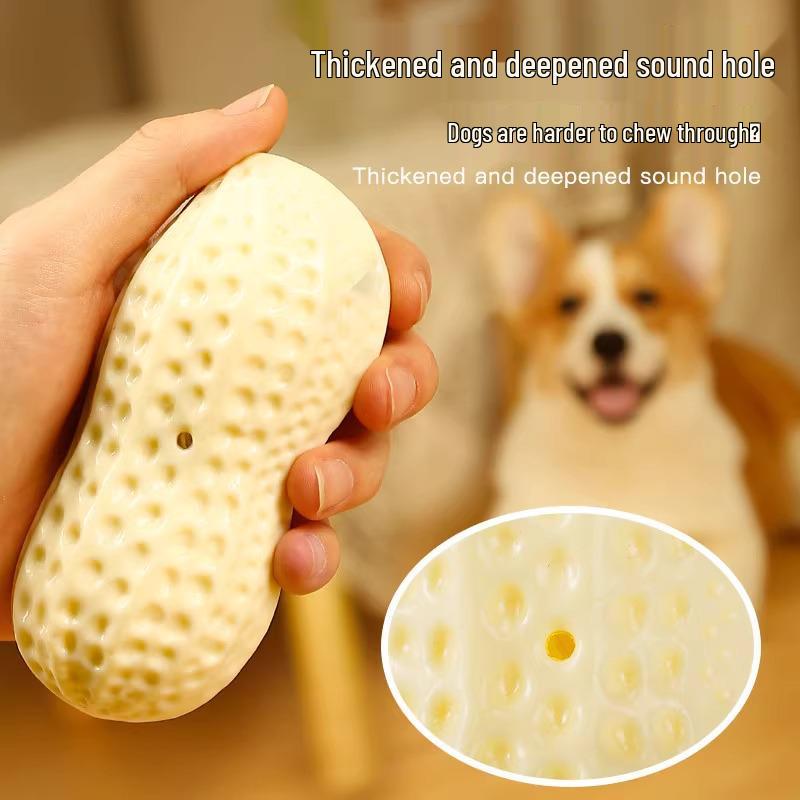 Peanut Sound Ball: Bite-Resistant Teething Toy for Dogs - Relieves Boredom, Suitable for Small to Large Breeds.