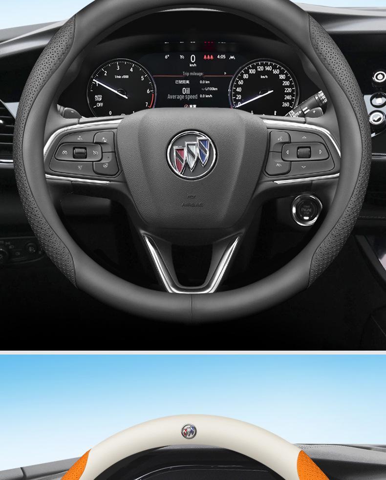 Women's Genuine Leather Steering Wheel Cover for Buick: Excelle, Envision, Regal, LaCrosse, Verano, Excelle GT, GL6, Encore, GL8.