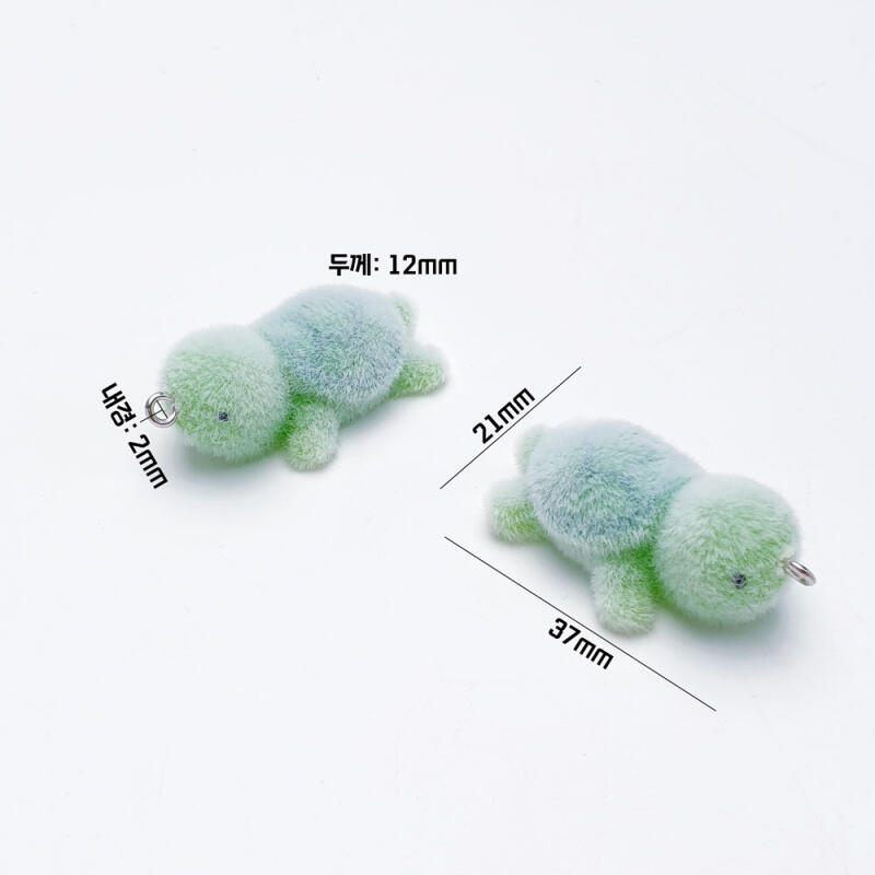 Flocking Fluffy Turtle Doll Keychain Accessory