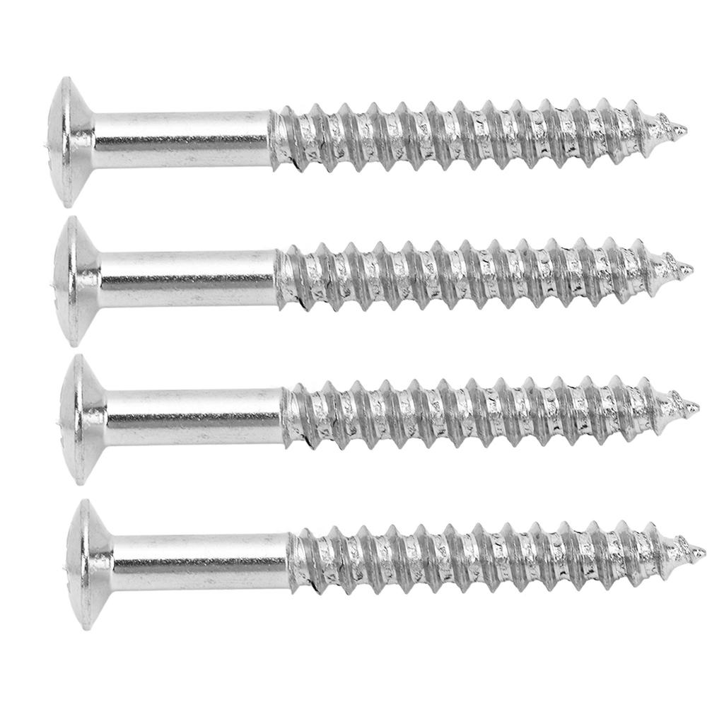 4 Pcs Neck Plate Mounting Screws High Strength Silver Metal Guitar Replacement Screw