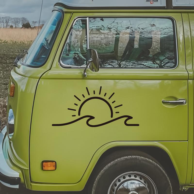 Sun Waves Reflecting Each Other Creative&funny Stickers for Cartoon Fans&lover,high Quality for Car Trucks Motorcycles & Laptops
