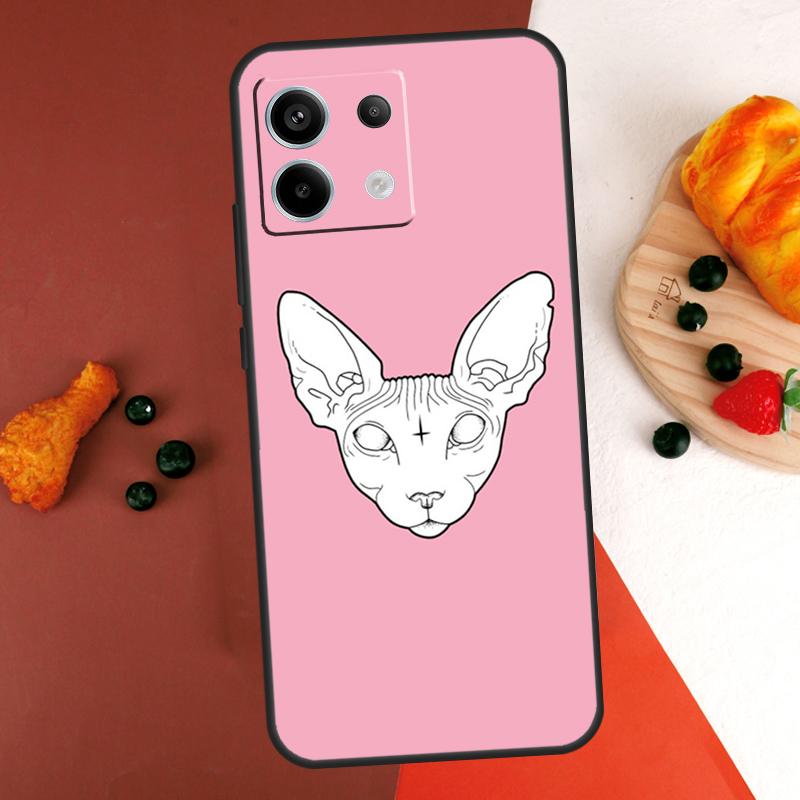 Sphynx Cat Case For Xiaomi Redmi Note 14 13 Pro 9 10 11 12 Pro 10S 11S 12S Redmi 14C 13C 10C 12C Coque