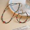 New Trendy Colorful Beads Necklace Bracelet for Women Stone Natural Freshwater Pearl Female Jewelry Set Necklace Bracelet Gifts