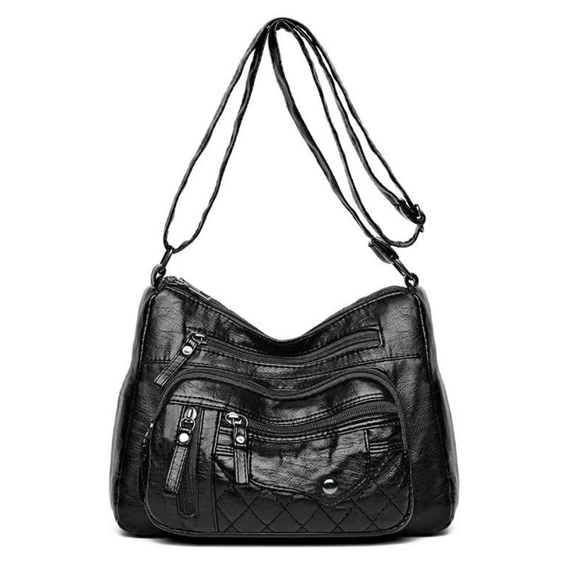 Элегантная стеганая сумка-хобо из искусственной кожи, многоцветная, с множеством карманов, регулируемым ремнем, для повседневного использования, функциональная, универсальная, наплечная сумка