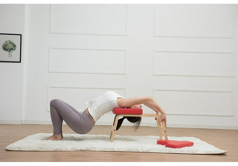 Wooden Yoga Inversion Bench for Shoulderstand and Handstand Assistance