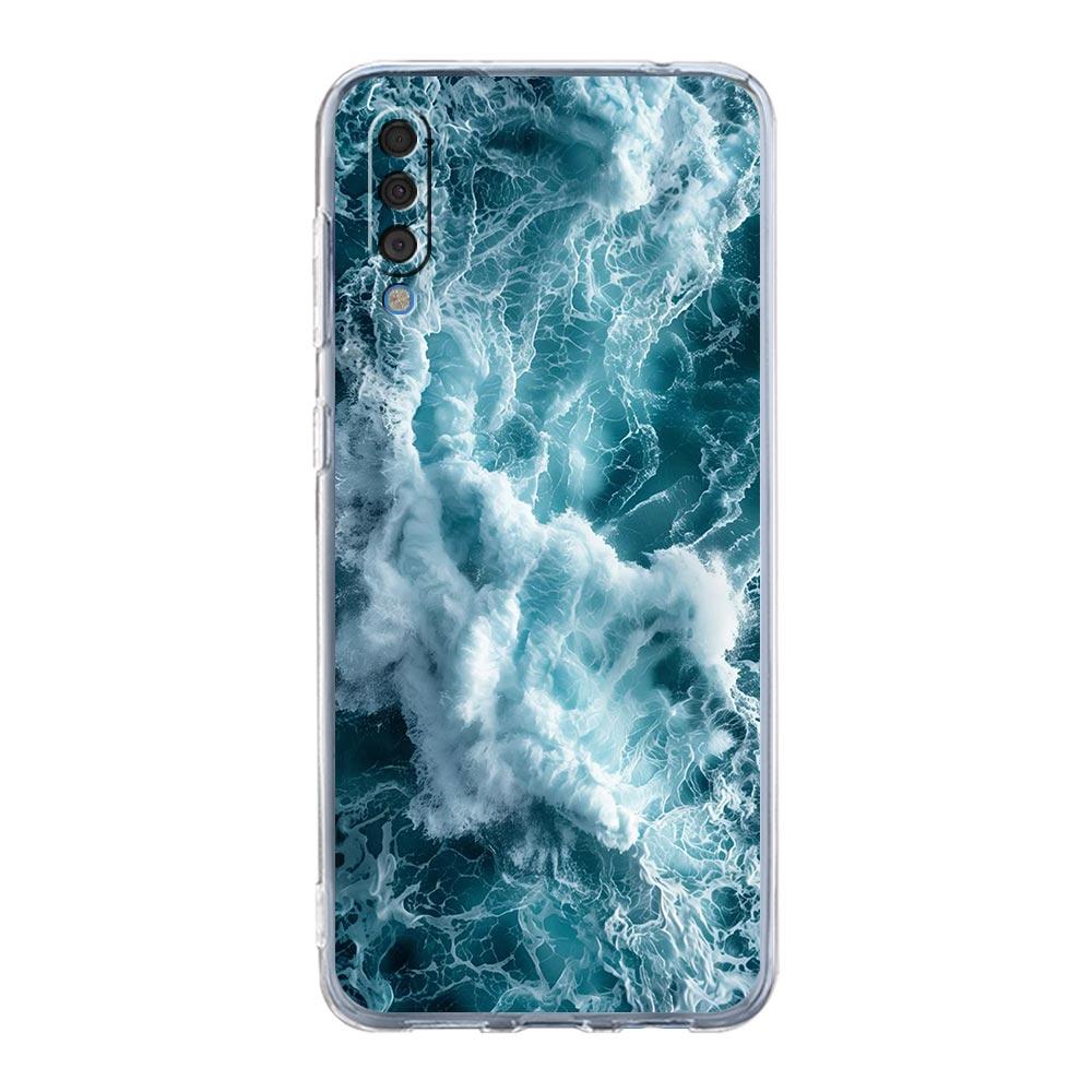 Phone Case For Samsung A56 A36 A26 A16 A14 A12 A22 A32 5G A34 A42 A52 A54 A50 A70 A40 A20S A04S A06 Cover Blue Sea Ocean Waves