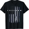 Grunge American Flag and Cross Faith Family Freedom T-Shirt