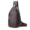New Men's Leather Chest Bag, Crossbody Bag, Leather Shoulder Bag, Trendy Casual Bag, Small Backpack